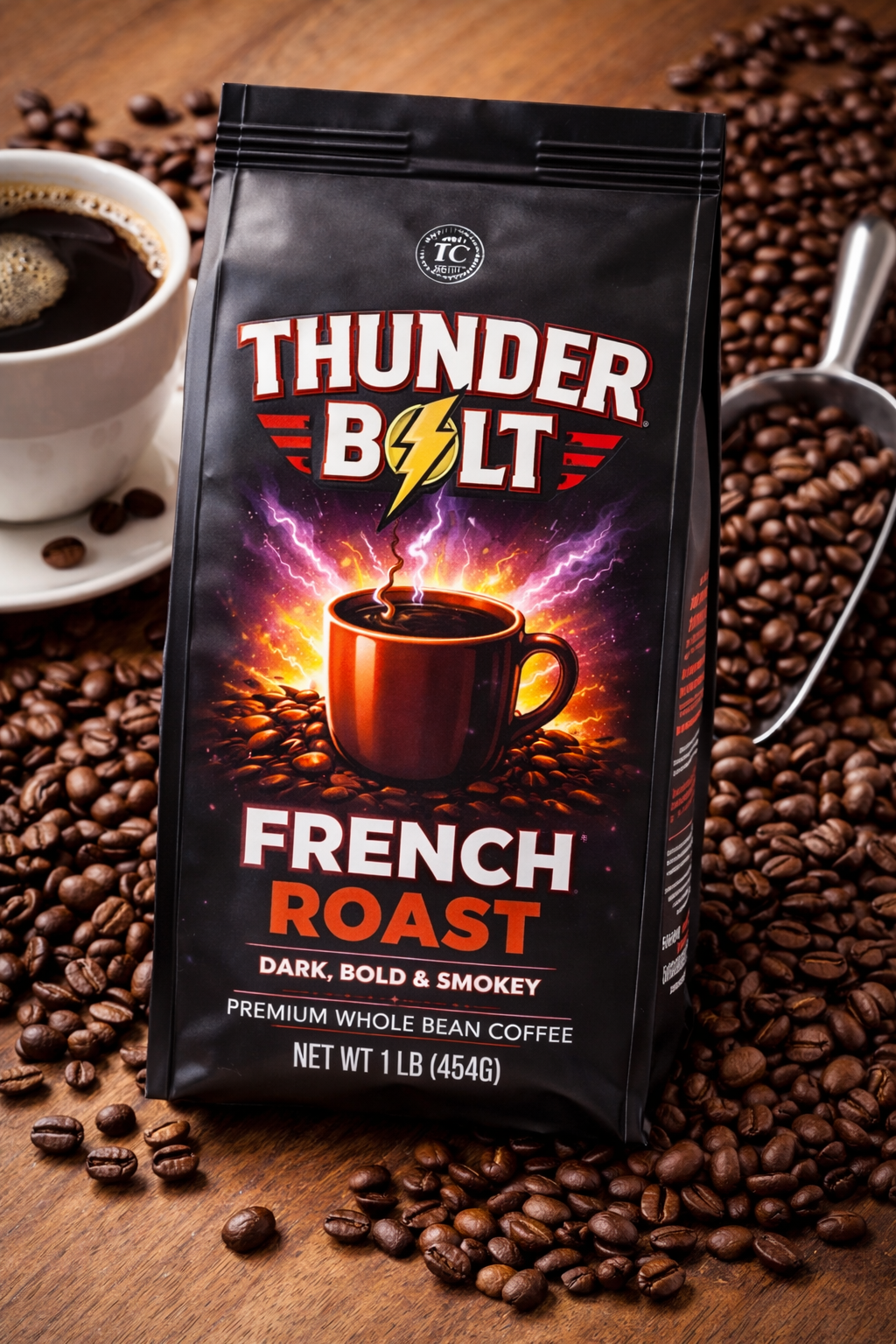 ThunderBolt French Roast Coffee Beans 1lb